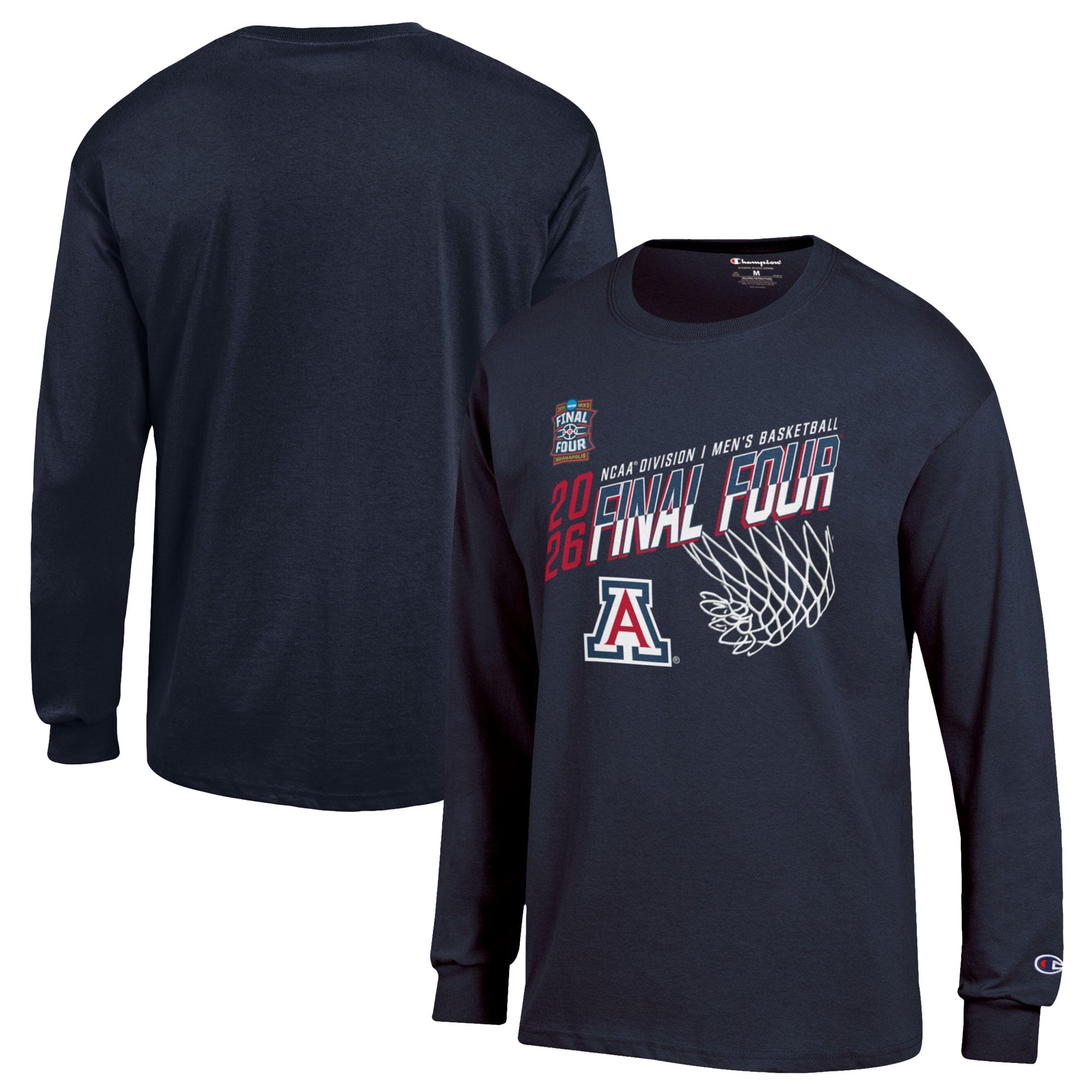 Men's Champion Navy Arizona Wildcats 2026 NCAA Men's Basketball Tournament March Madness Final Four Long Sleeve T-Shirt