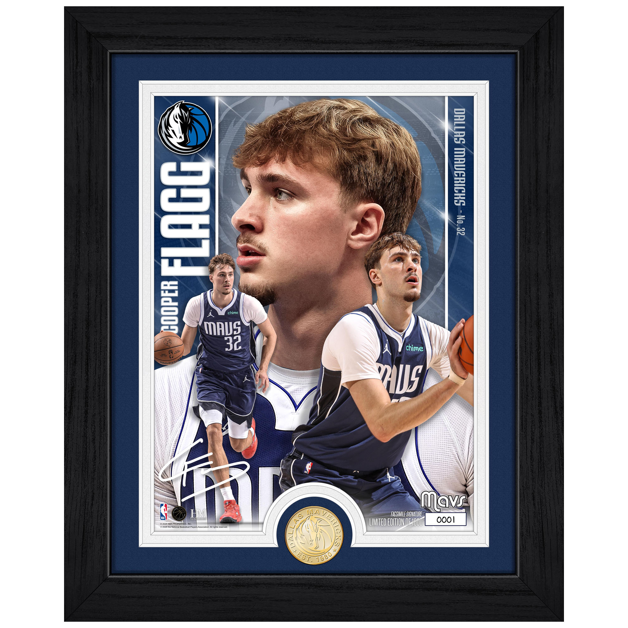 Highland Mint Cooper Flagg Dallas Mavericks Limited Edition Artist Proof Bronze Coin Photo Mint