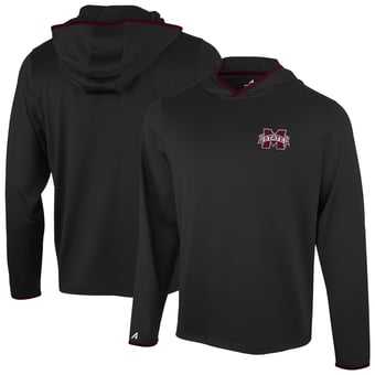 Men's Antigua  Black Mississippi State Bulldogs Brink Color Pop Long Sleeve Hoodie T-Shirt