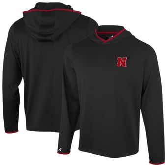Men's Antigua  Black Nebraska Huskers Brink Color Pop Long Sleeve Hoodie T-Shirt