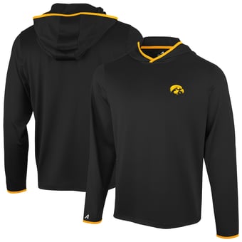 Men's Antigua  Black Iowa Hawkeyes Brink Color Pop Long Sleeve Hoodie T-Shirt