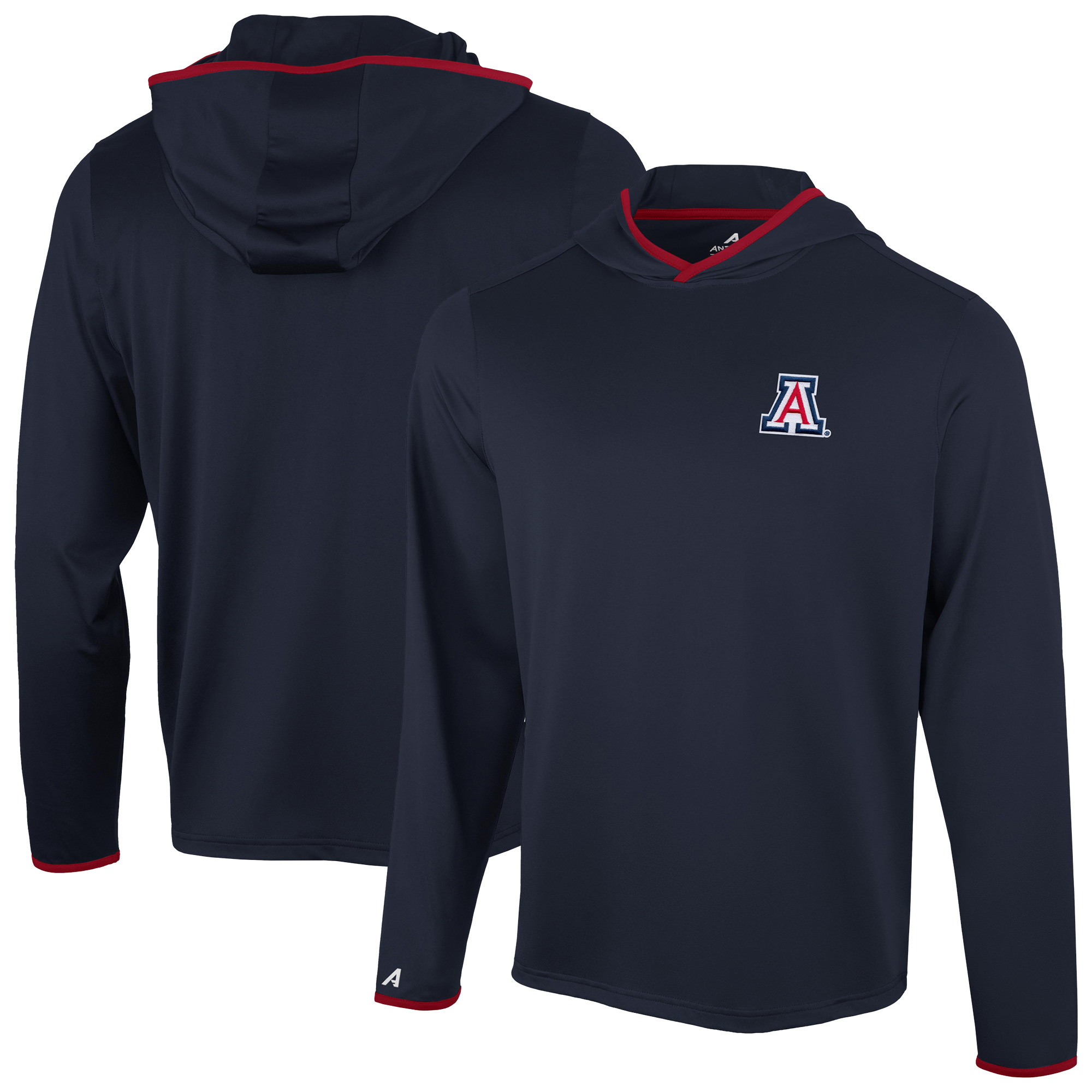 Men's Antigua  Navy Arizona Wildcats Brink Color Pop Long Sleeve Hoodie T-Shirt