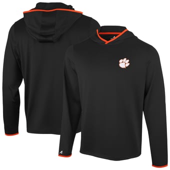 Men's Antigua  Black Clemson Tigers Brink Color Pop Long Sleeve Hoodie T-Shirt