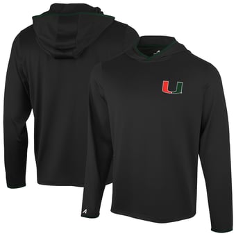 Men's Antigua  Black Miami Hurricanes Brink Color Pop Long Sleeve Hoodie T-Shirt