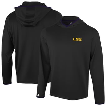 Men's Antigua  Black LSU Tigers Brink Color Pop Long Sleeve Hoodie T-Shirt
