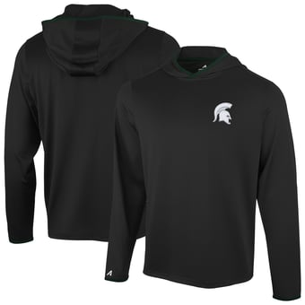 Men's Antigua  Black Michigan State Spartans Brink Color Pop Long Sleeve Hoodie T-Shirt