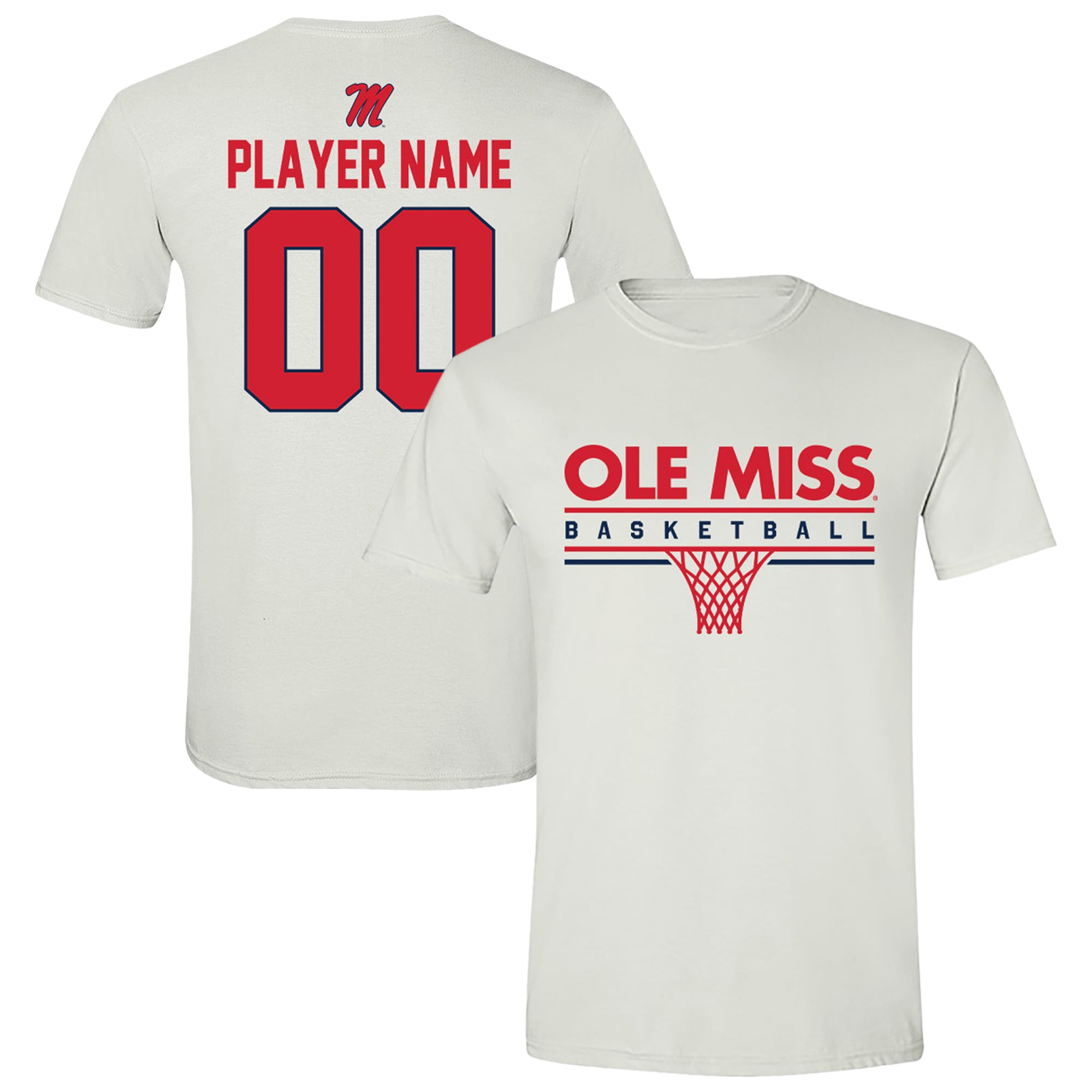 Unisex White Ole Miss Rebels Collegiate Men's Basketball NIL Pick-A-Player T-Shirt
