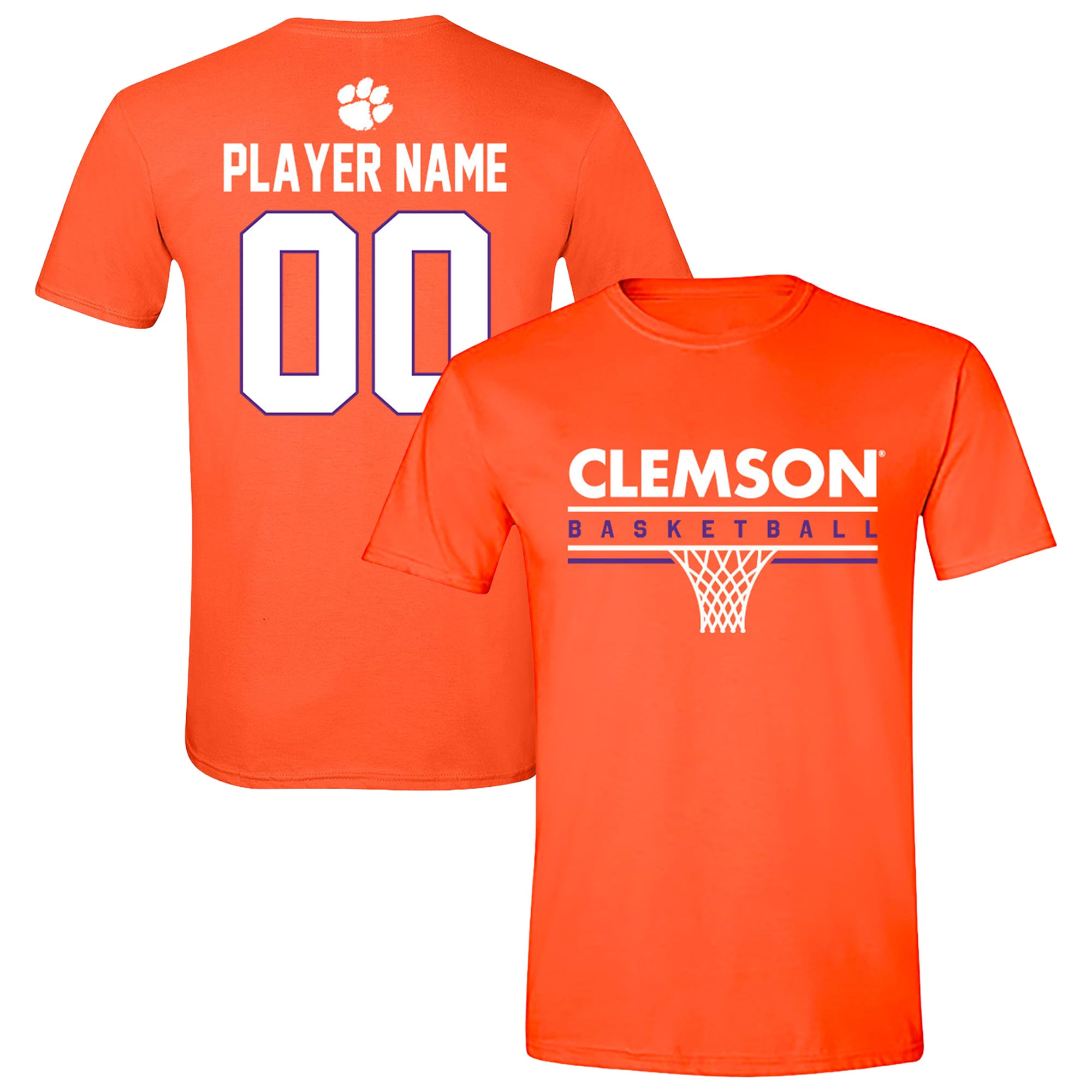 Unisex Orange Clemson Tigers Collegiate Men's Basketball NIL Pick-A-Player T-Shirt