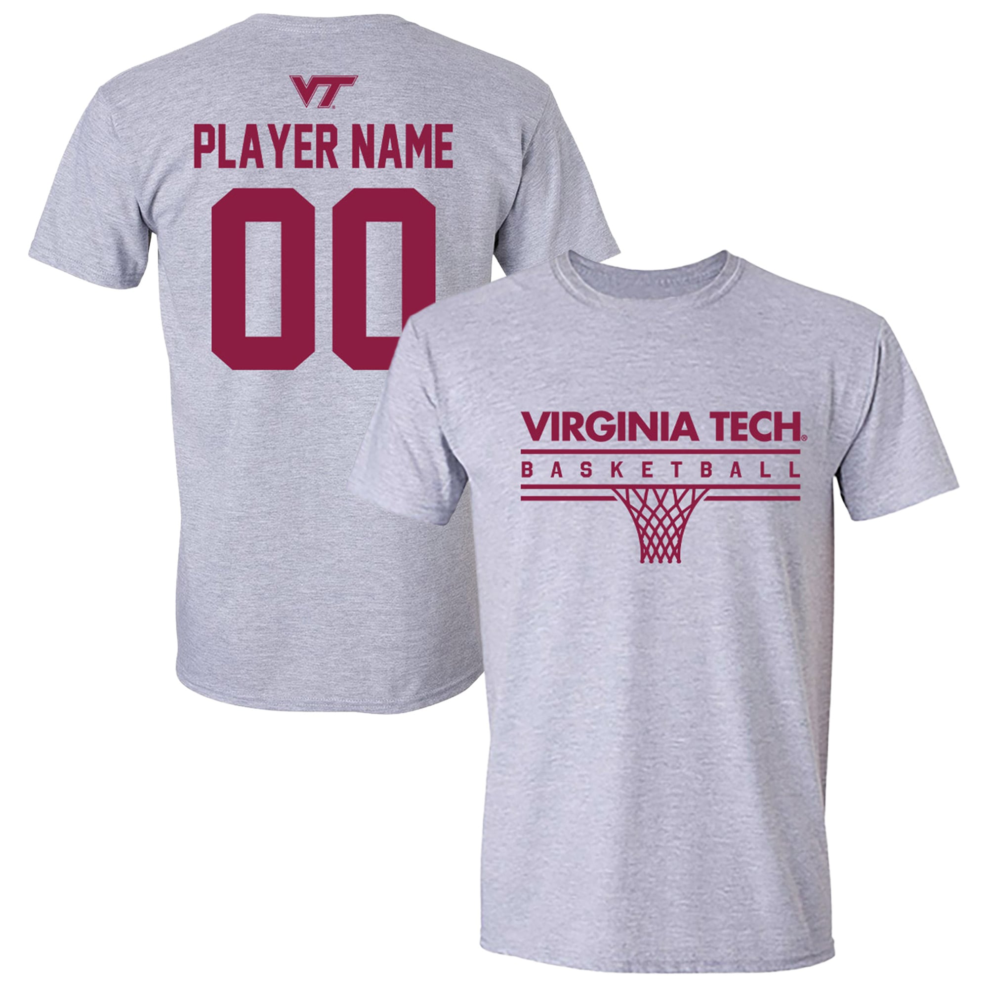 Unisex Gray Virginia Tech Hokies Collegiate Women's Basketball NIL Pick-A-Player T-Shirt