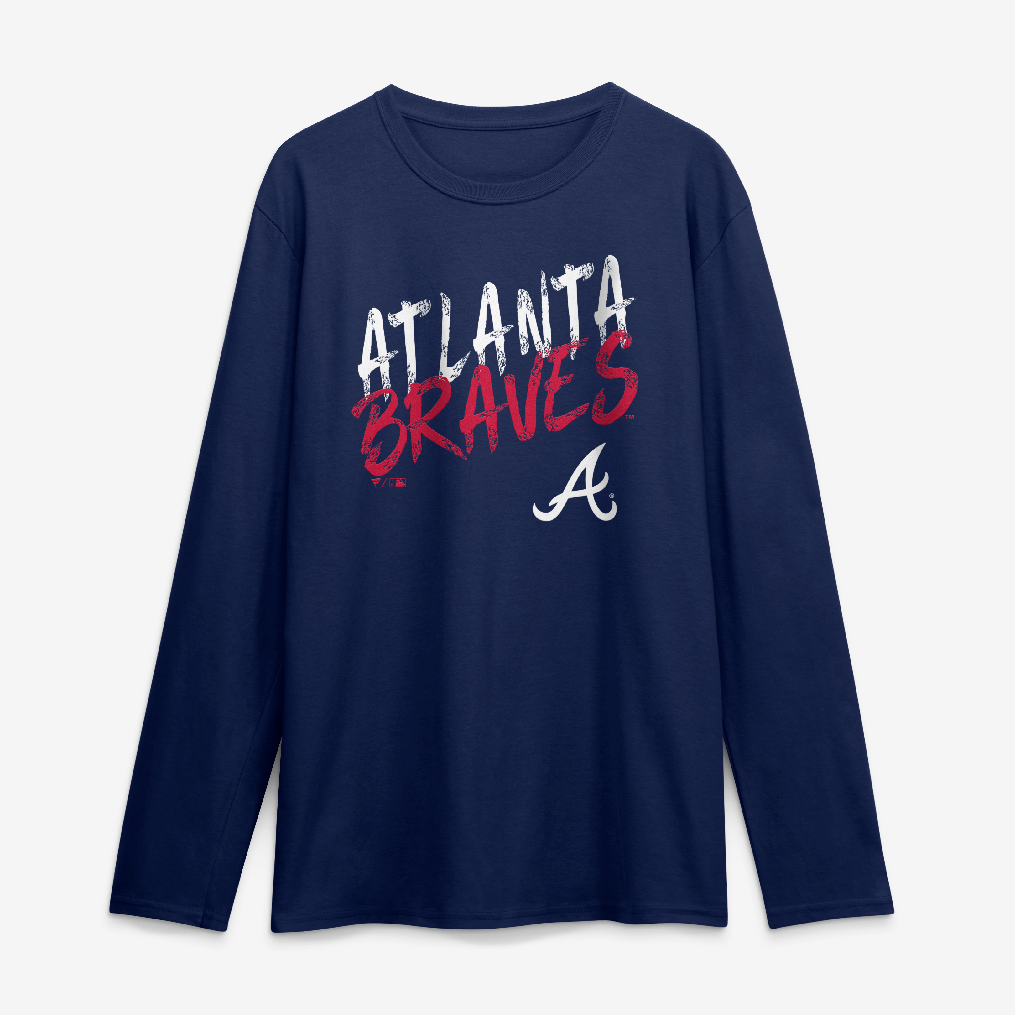 Men's Navy Atlanta Braves Hustle Long Sleeve T-Shirt