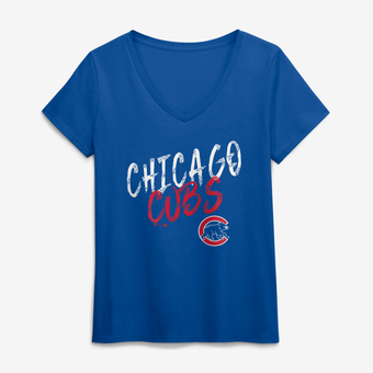 Women's Royal Chicago Cubs Hustle V-Neck T-Shirt