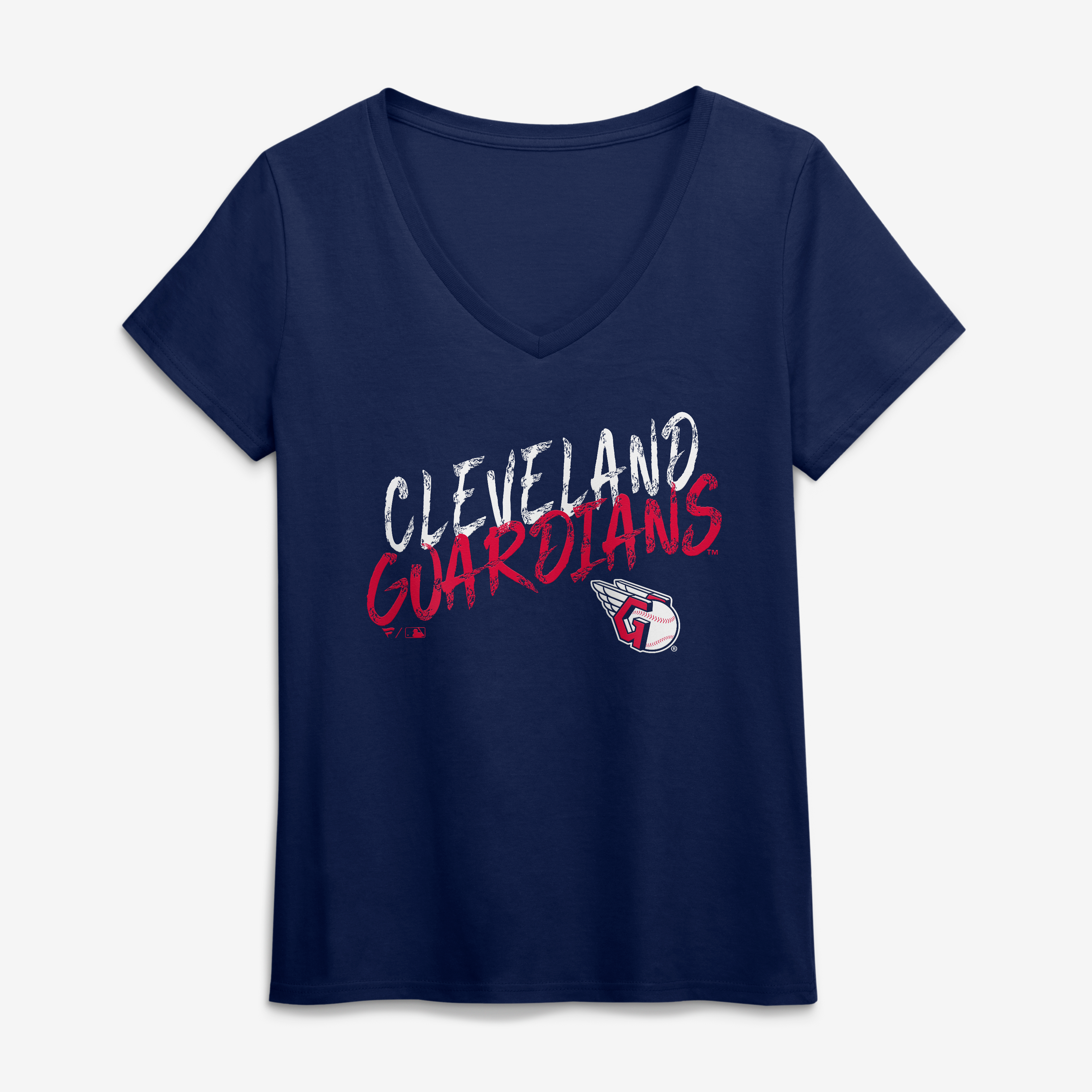 Women's Navy Cleveland Guardians Hustle V-Neck T-Shirt