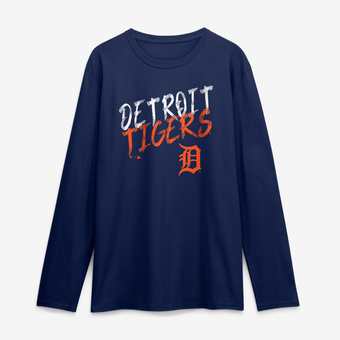 Men's Navy Detroit Tigers Hustle Long Sleeve T-Shirt