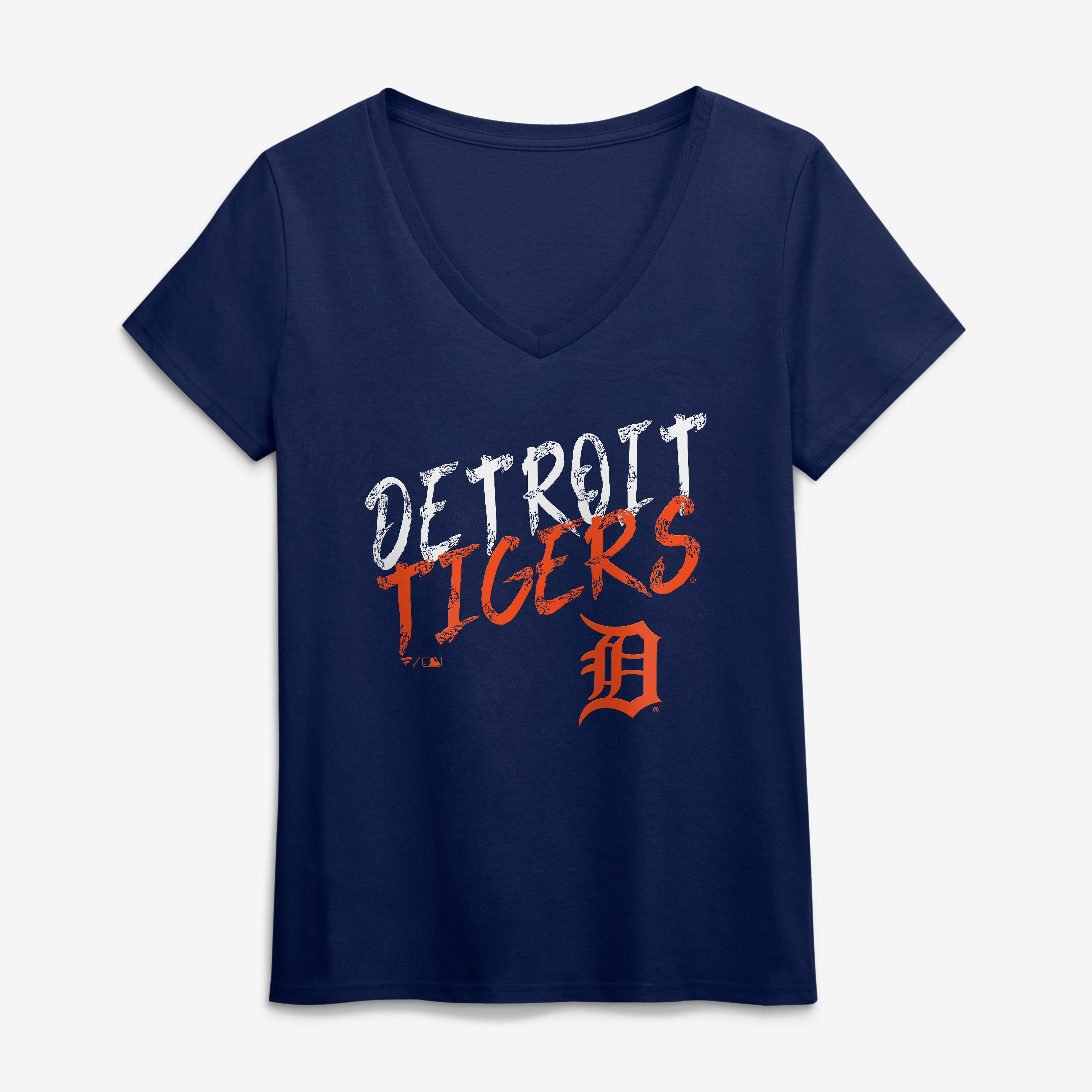 Women's Navy Detroit Tigers Hustle V-Neck T-Shirt