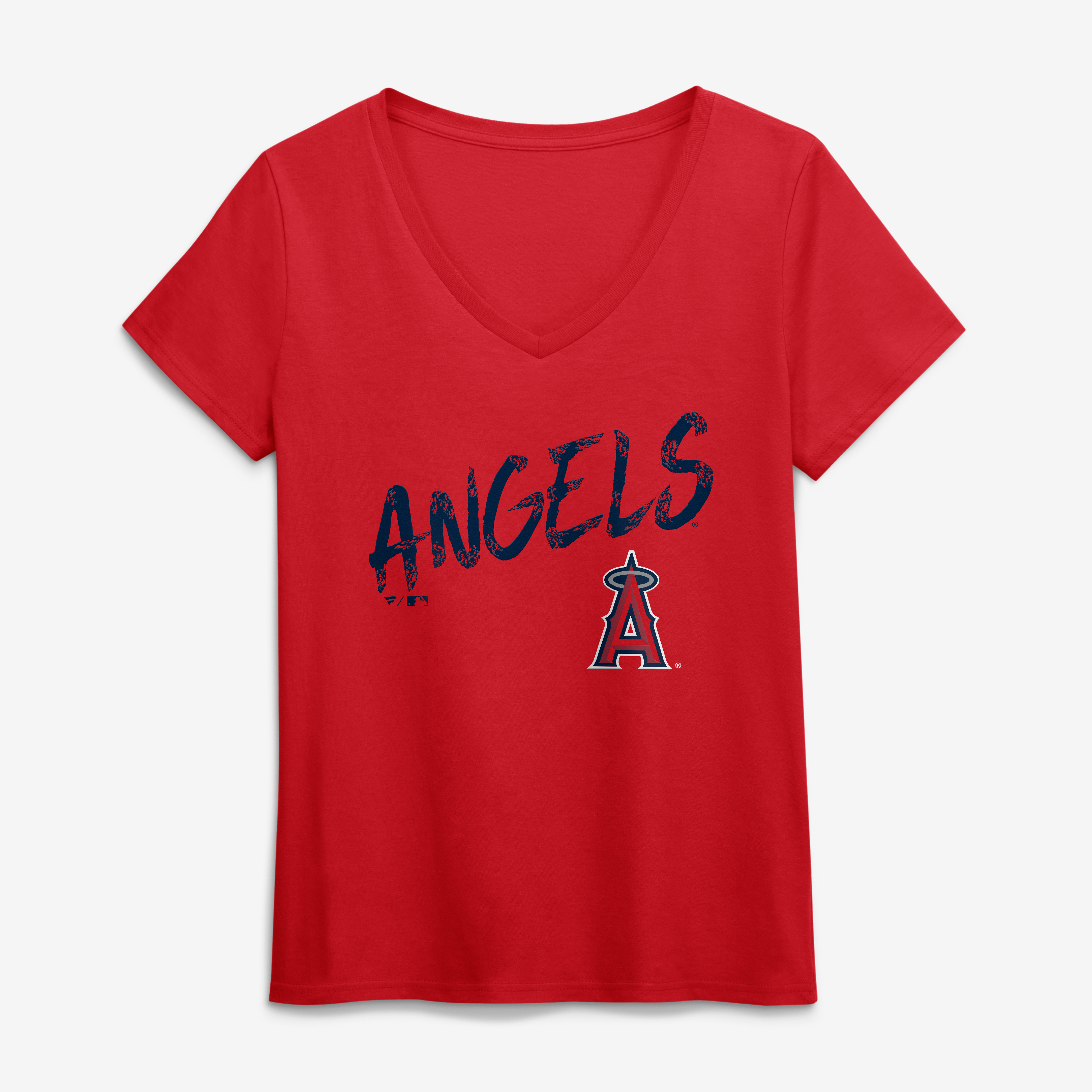 Women's Red Los Angeles Angels Hustle V-Neck T-Shirt