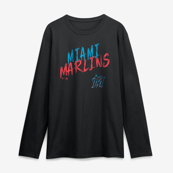 Men's Black Miami Marlins Hustle Long Sleeve T-Shirt