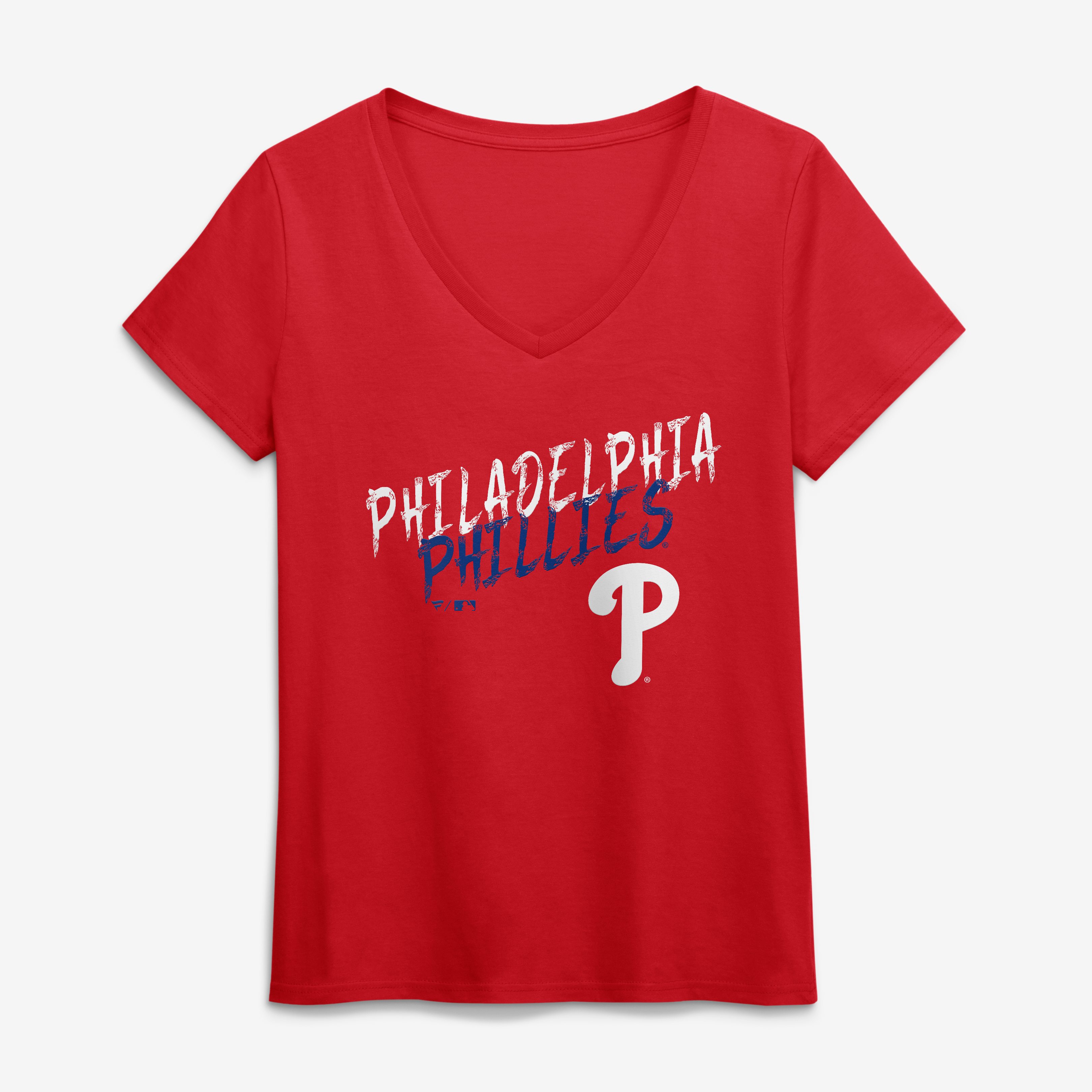 Women's Red Philadelphia Phillies Hustle V-Neck T-Shirt