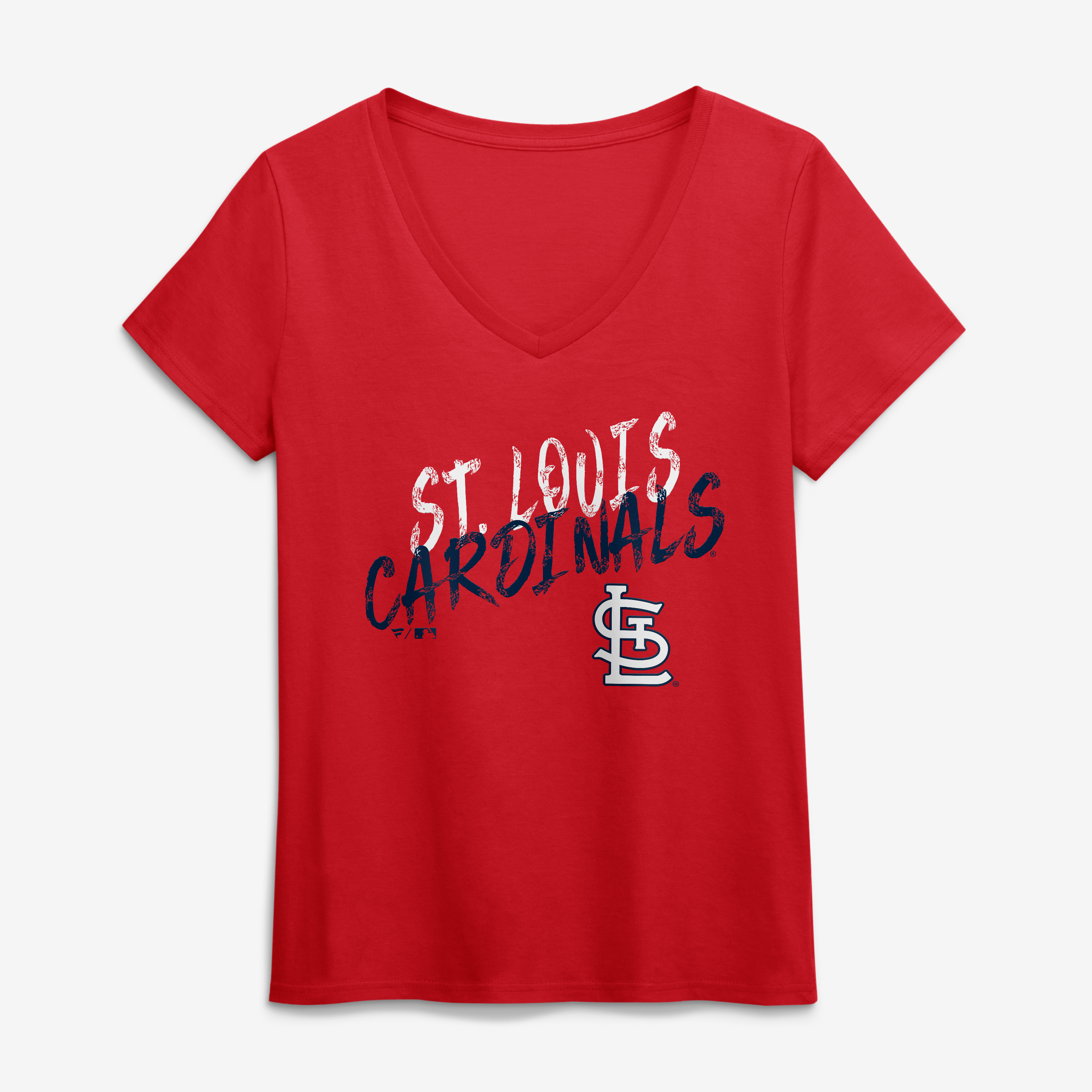 Women's Red St. Louis Cardinals Hustle V-Neck T-Shirt