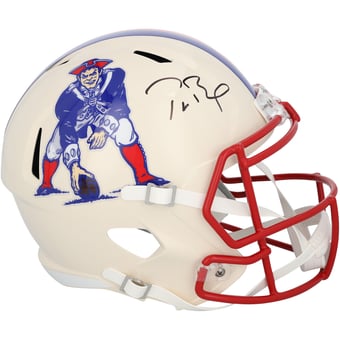 Tom Brady New England Patriots Autographed Riddell Retro Speed Replica Helmet