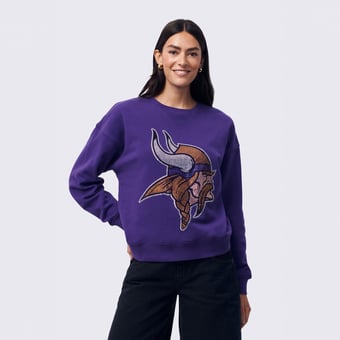 Women's Terez  Purple Minnesota Vikings Gemstone Logo Crew