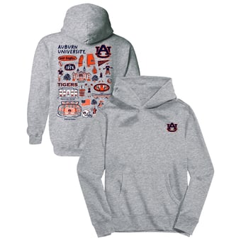 Youth Vive La Fete Gray Auburn Tigers Impressions Artwork Hoodie