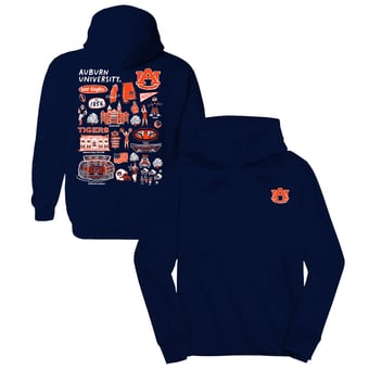 Youth Vive La Fete Navy Auburn Tigers Impressions Artwork Hoodie