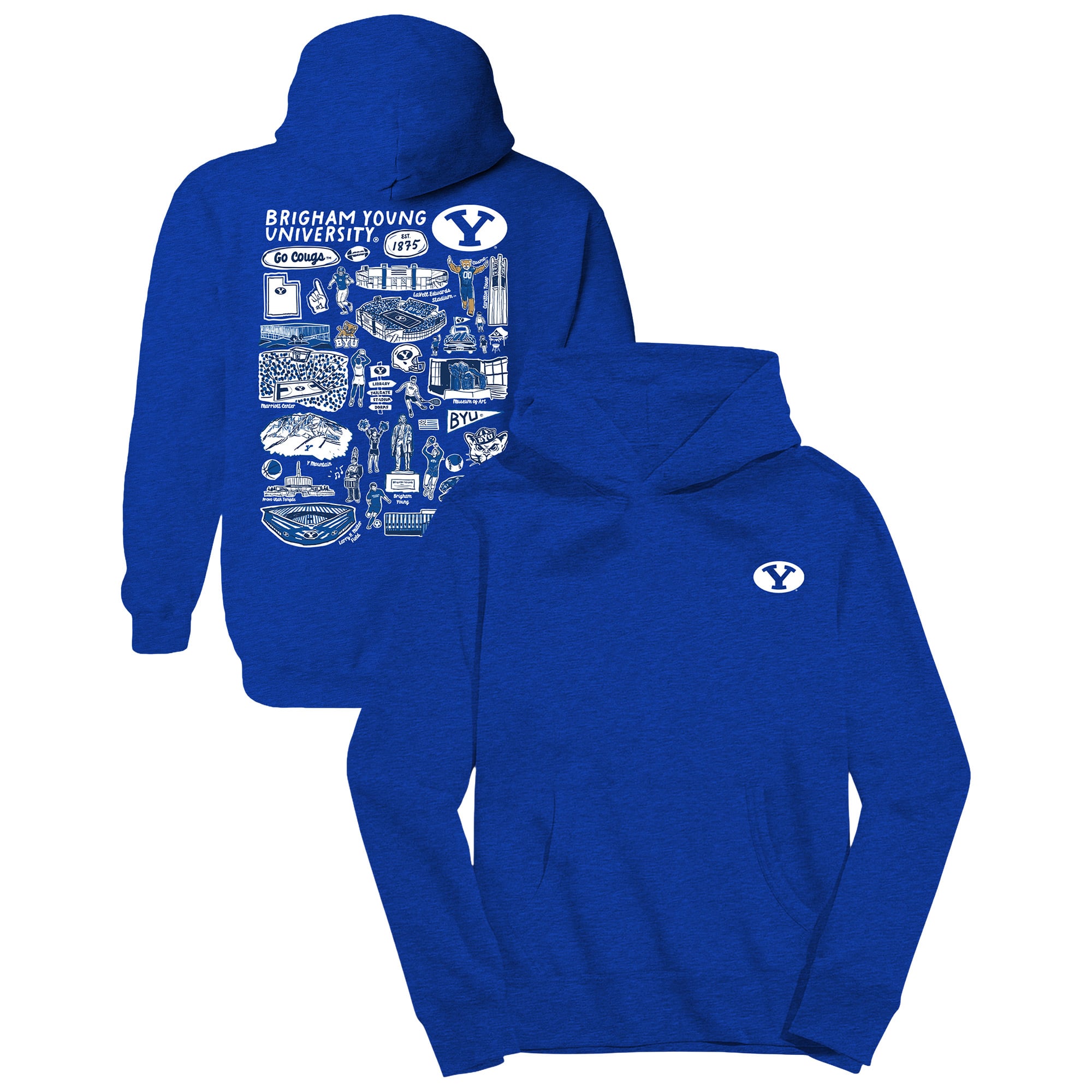 Youth Vive La Fete Royal BYU Cougars Impressions Artwork Hoodie