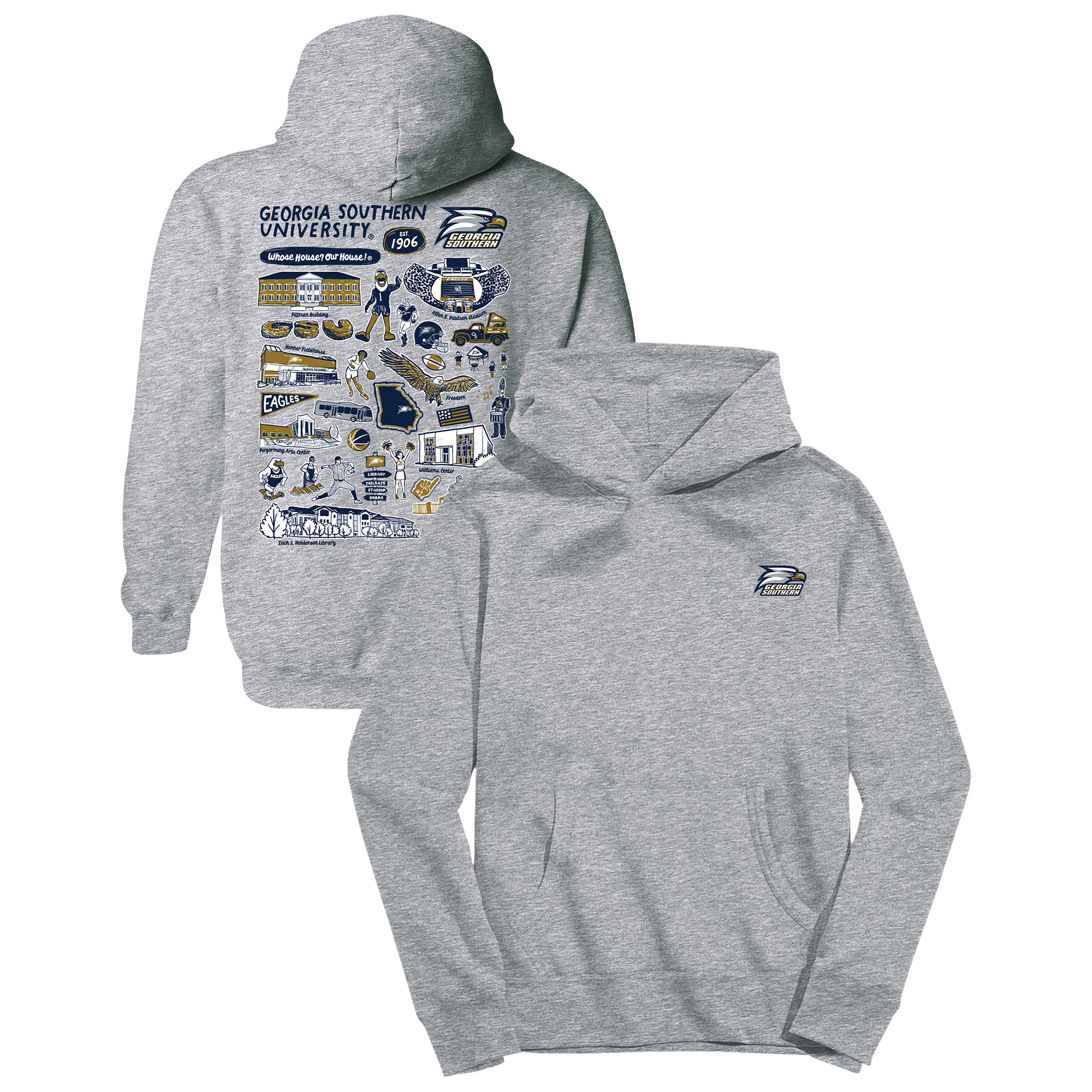 Youth Vive La Fete Gray Georgia Southern Eagles Impressions Artwork Hoodie