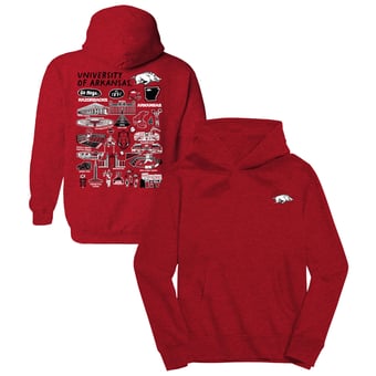 Youth Vive La Fete Cardinal Arkansas Razorbacks Impressions Artwork Hoodie