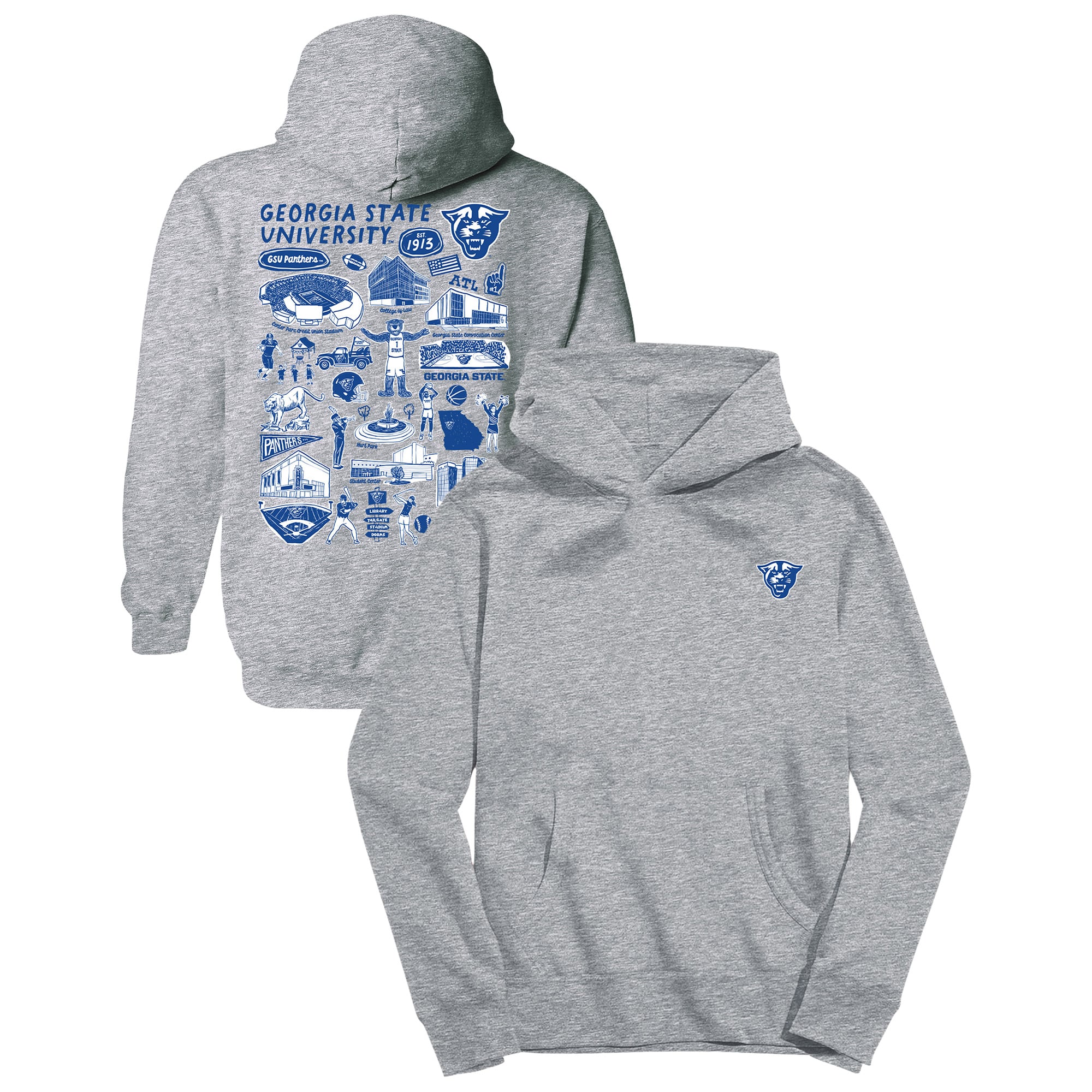Youth Vive La Fete Gray Georgia State Panthers Impressions Artwork Hoodie