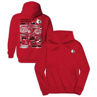 Youth Vive La Fete Red Louisville Cardinals Impressions Artwork Hoodie