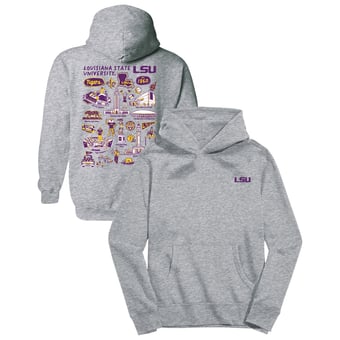 Youth Vive La Fete Gray LSU Tigers Impressions Artwork Hoodie
