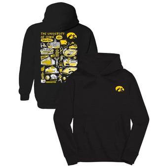Youth Vive La Fete Black Iowa Hawkeyes Impressions Artwork Hoodie