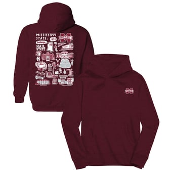 Youth Vive La Fete Maroon Mississippi State Bulldogs Impressions Artwork Hoodie
