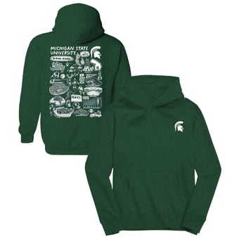 Youth Vive La Fete Green Michigan State Spartans Impressions Artwork Hoodie
