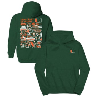 Youth Vive La Fete Green Miami Hurricanes Impressions Artwork Hoodie