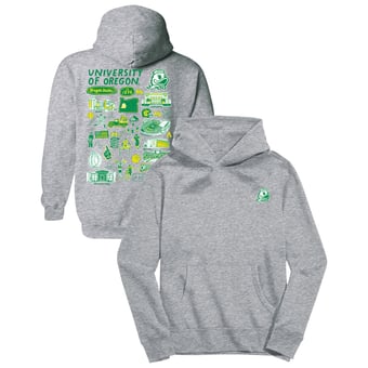 Youth Vive La Fete Gray Oregon Ducks Impressions Artwork Hoodie