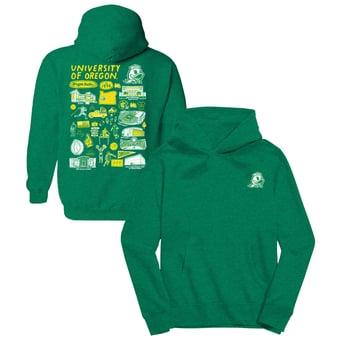 Youth Vive La Fete Green Oregon Ducks Impressions Artwork Hoodie