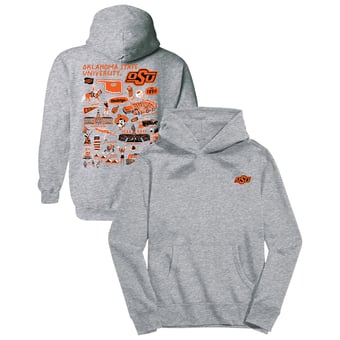 Youth Vive La Fete Gray Oklahoma State Cowboys Impressions Artwork Hoodie