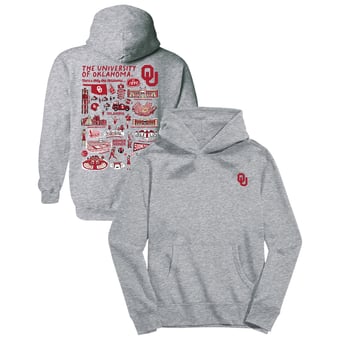 Youth Vive La Fete Gray Oklahoma Sooners Impressions Artwork Hoodie