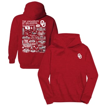 Youth Vive La Fete Crimson Oklahoma Sooners Impressions Artwork Hoodie
