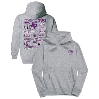 Youth Vive La Fete Gray TCU Horned Frogs Impressions Artwork Hoodie
