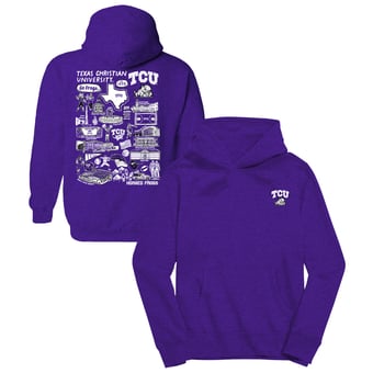 Youth Vive La Fete Purple TCU Horned Frogs Impressions Artwork Hoodie