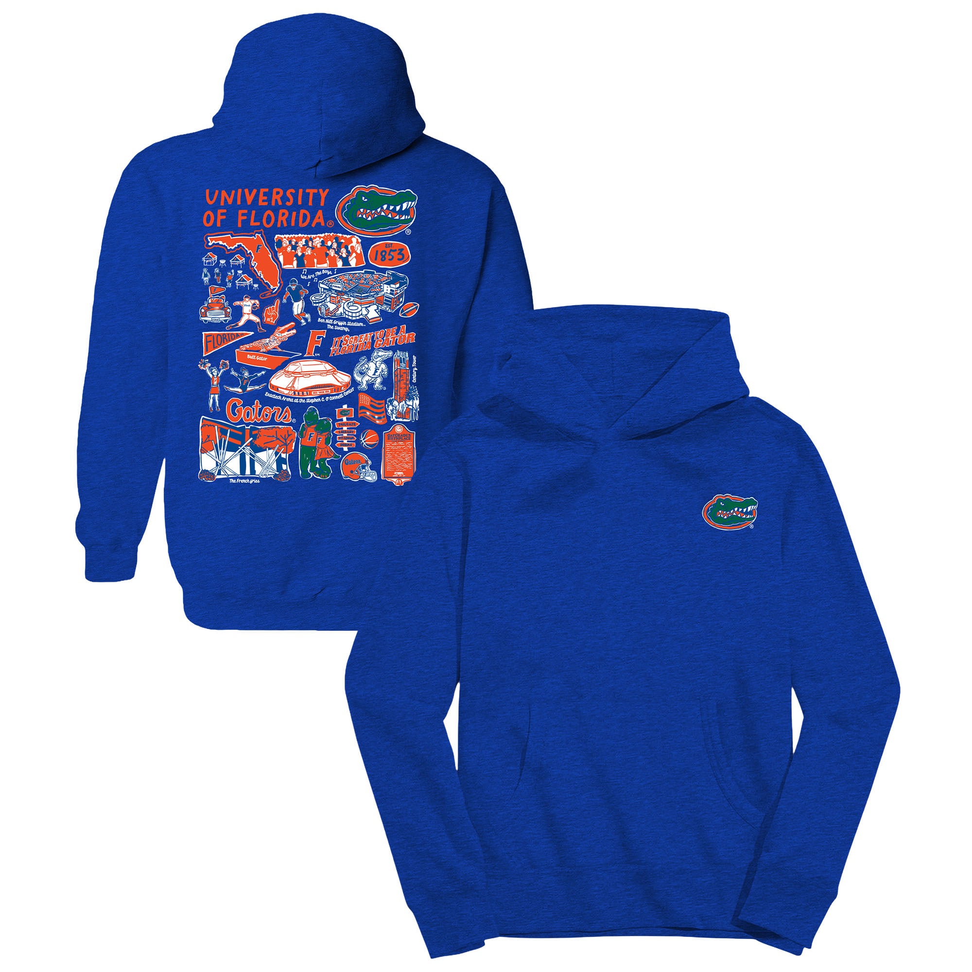 Youth Vive La Fete Royal Florida Gators Impressions Artwork Hoodie