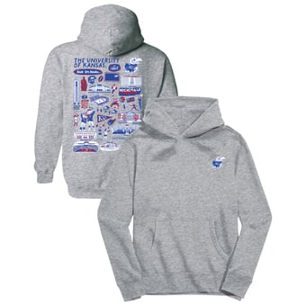 Youth Vive La Fete Gray Kansas Jayhawks Impressions Artwork Hoodie