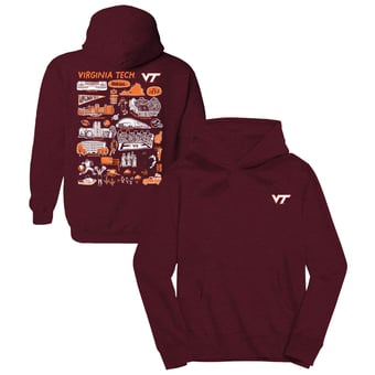 Youth Vive La Fete Maroon Virginia Tech Hokies Impressions Artwork Hoodie