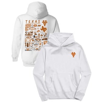 Youth Vive La Fete White Texas Longhorns Impressions Artwork Hoodie