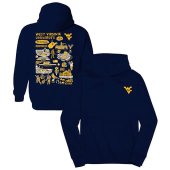 Youth Vive La Fete Navy West Virginia Mountaineers Impressions Artwork Hoodie