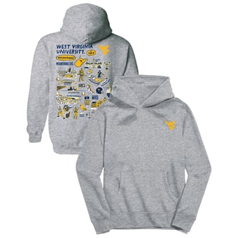 Youth Vive La Fete Gray West Virginia Mountaineers Impressions Artwork Hoodie
