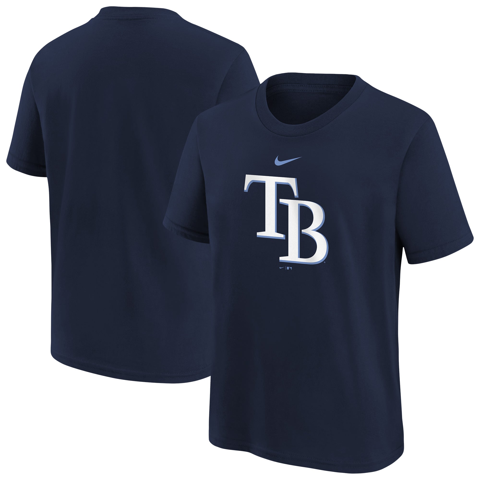 Youth Nike  Navy Tampa Bay Rays Large Logo T-Shirt